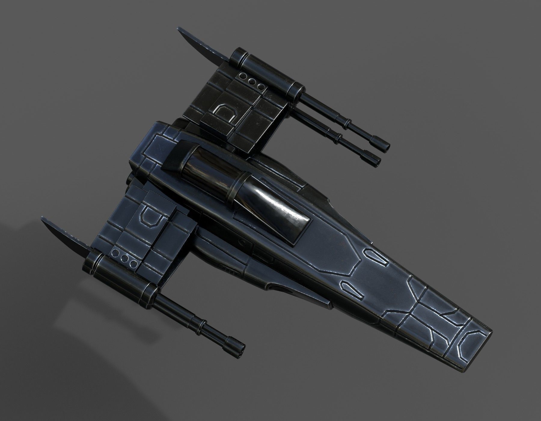 Spaceship starship scifi space futuristic cyborg Generic  Low-poly 3D model_6