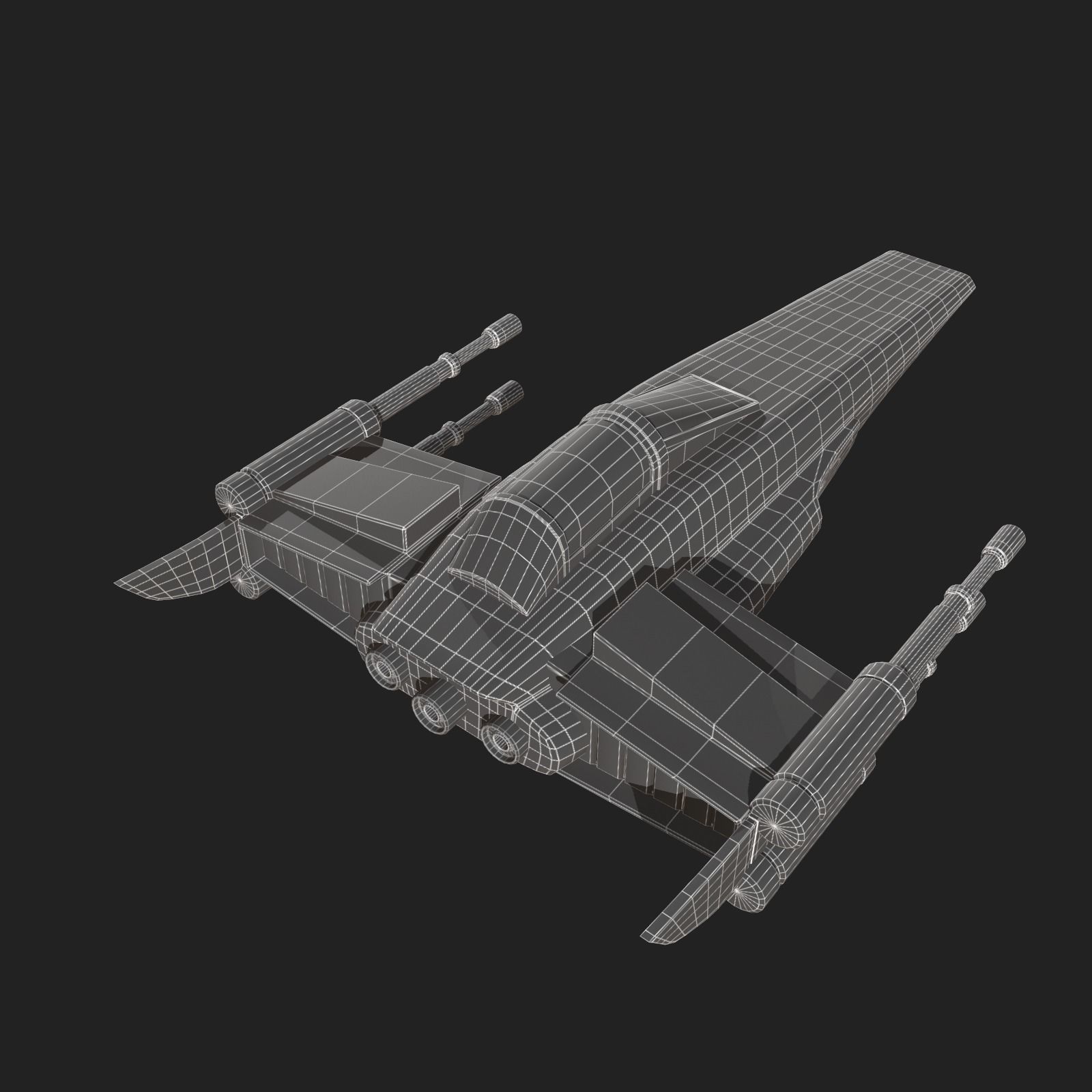 Spaceship starship scifi space futuristic cyborg Generic  Low-poly 3D model_9
