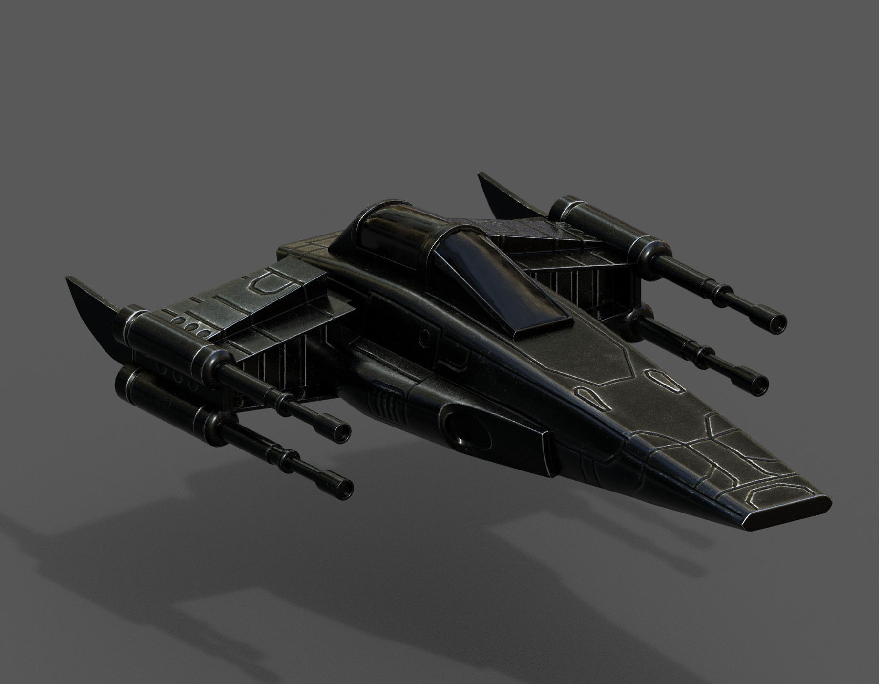 Spaceship starship scifi space futuristic cyborg Generic  Low-poly 3D model_1