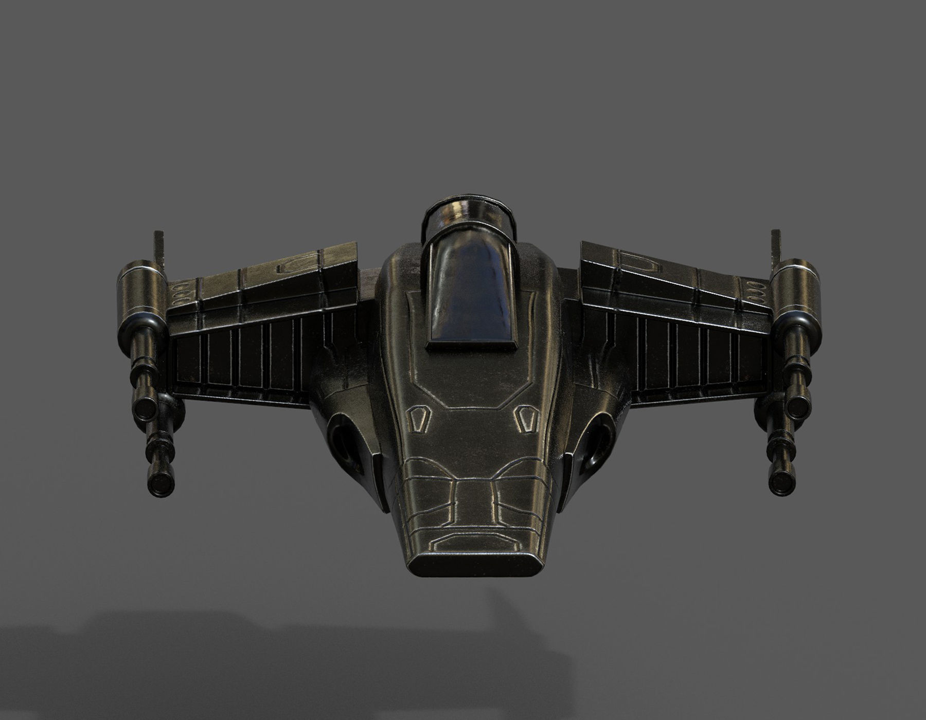 Spaceship starship scifi space futuristic cyborg Generic  Low-poly 3D model_4