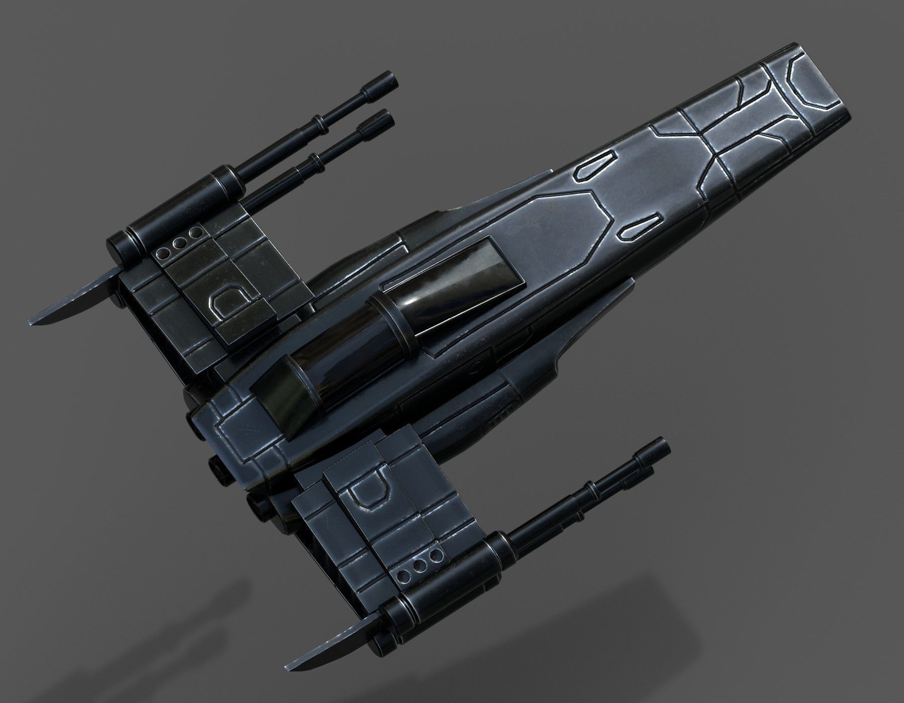 Spaceship starship scifi space futuristic cyborg Generic  Low-poly 3D model_8