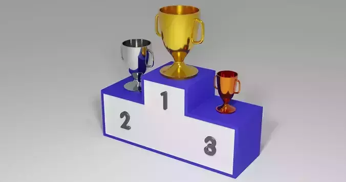 Trophy - Podium Race Champion - Trofeu Low-poly 3D model