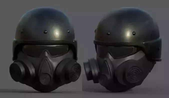 Helmet scifi military futuristic gas mask protection cyborg Low-poly 3D model Helmet scifi military futuristic gas mask protection cyborg Low-poly 3D model