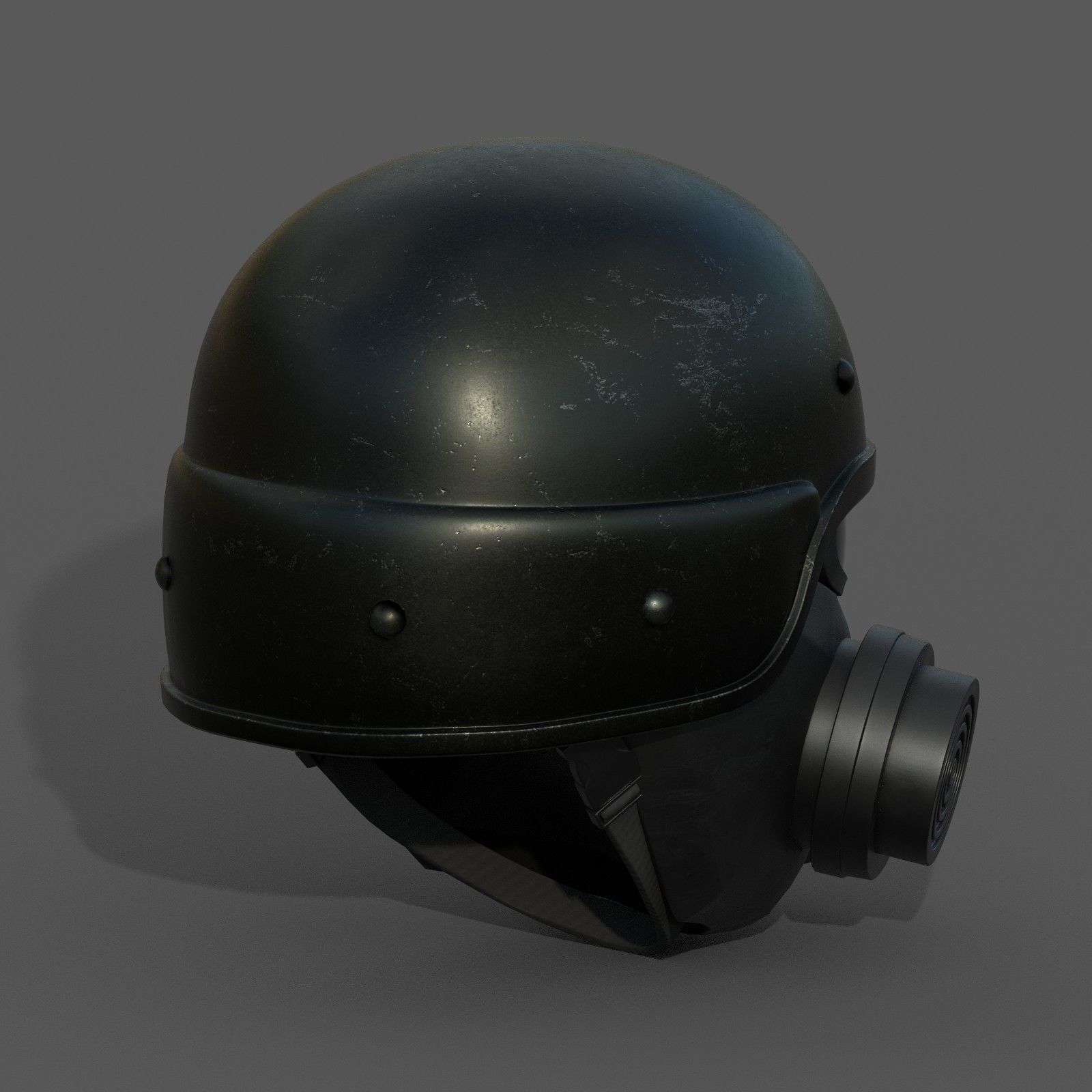 Helmet scifi military futuristic gas mask protection cyborg Low-poly 3D model_5