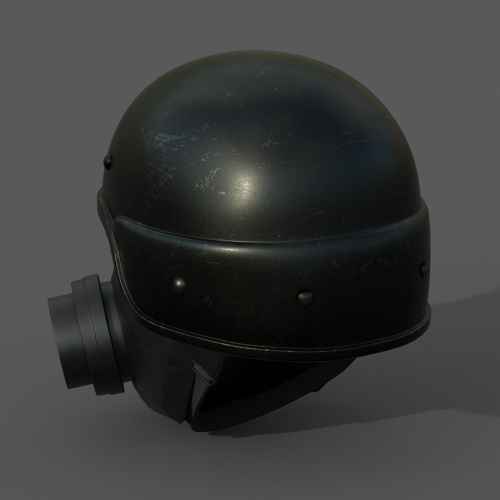 Helmet scifi military futuristic gas mask protection cyborg Low-poly 3D model_7