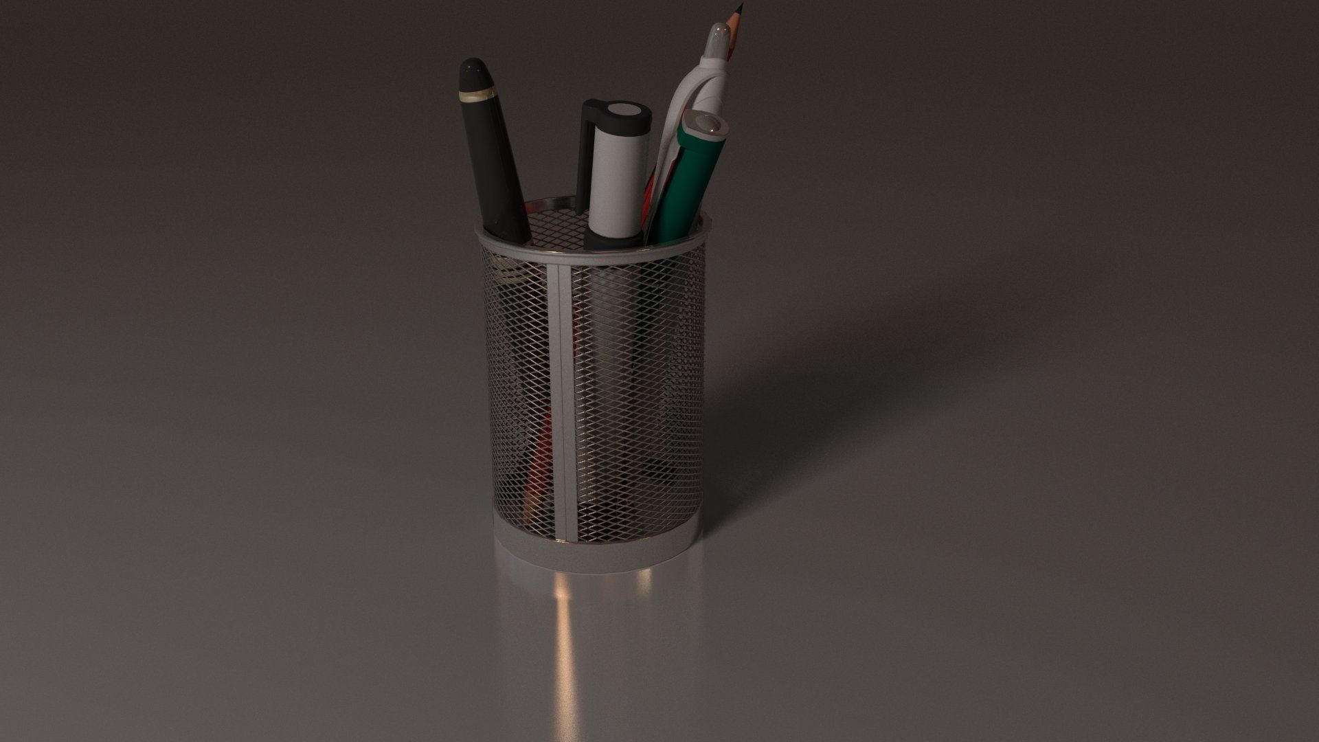 Study Table Lamp with Books and Pen Holder 3D model_68