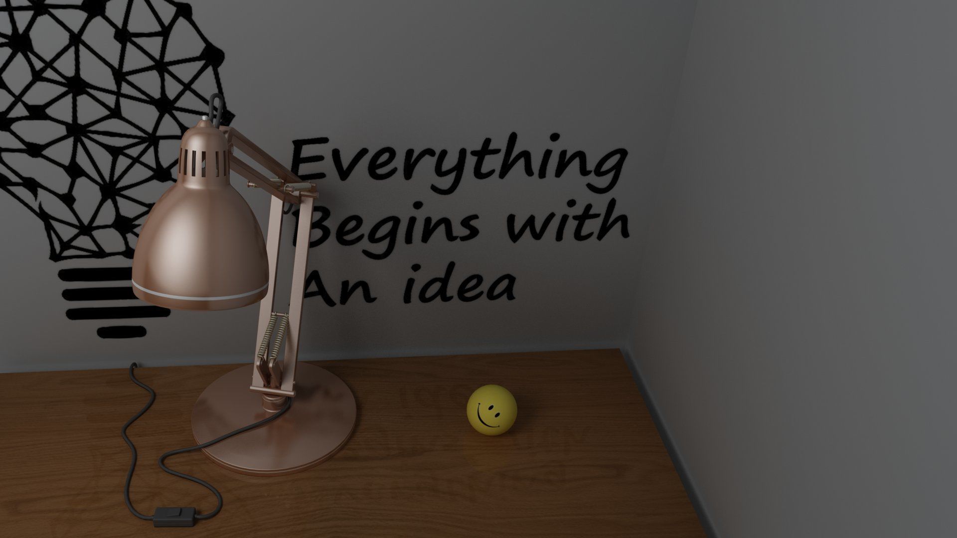 Study Table Lamp with Books and Pen Holder 3D model_33