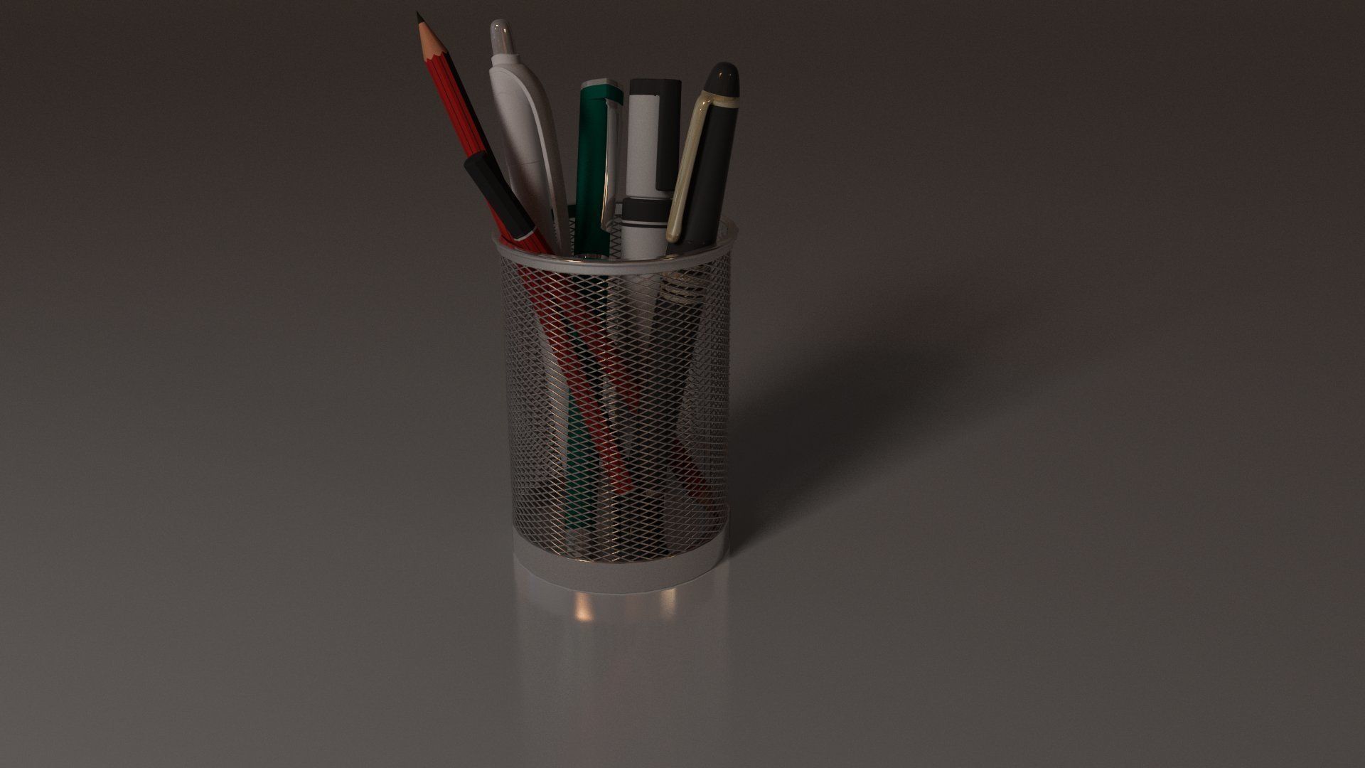 Study Table Lamp with Books and Pen Holder 3D model_65