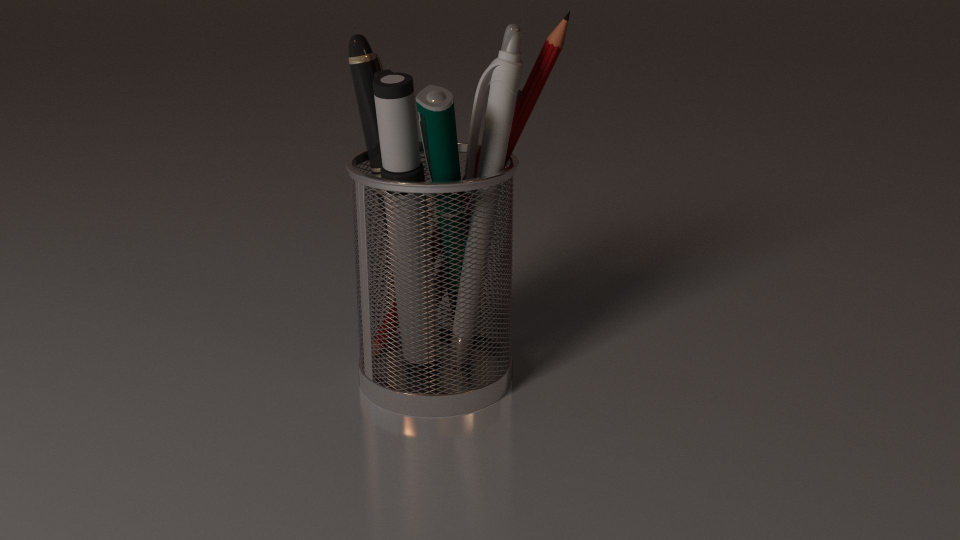 Study Table Lamp with Books and Pen Holder 3D model_69