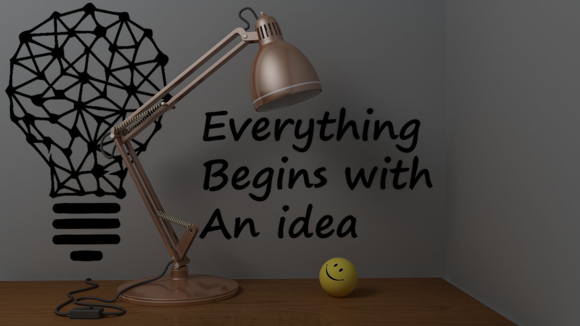 Study Table Lamp with Books and Pen Holder 3D model_15