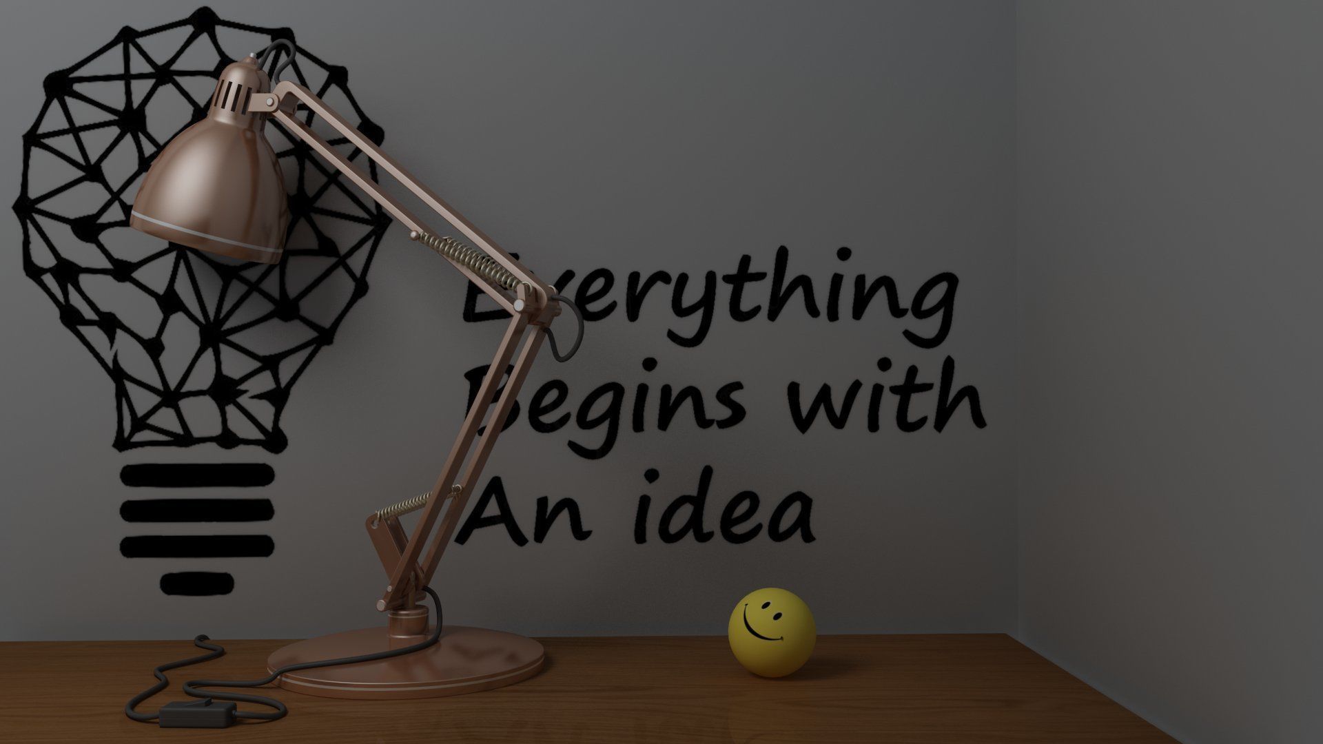 Study Table Lamp with Books and Pen Holder 3D model_17