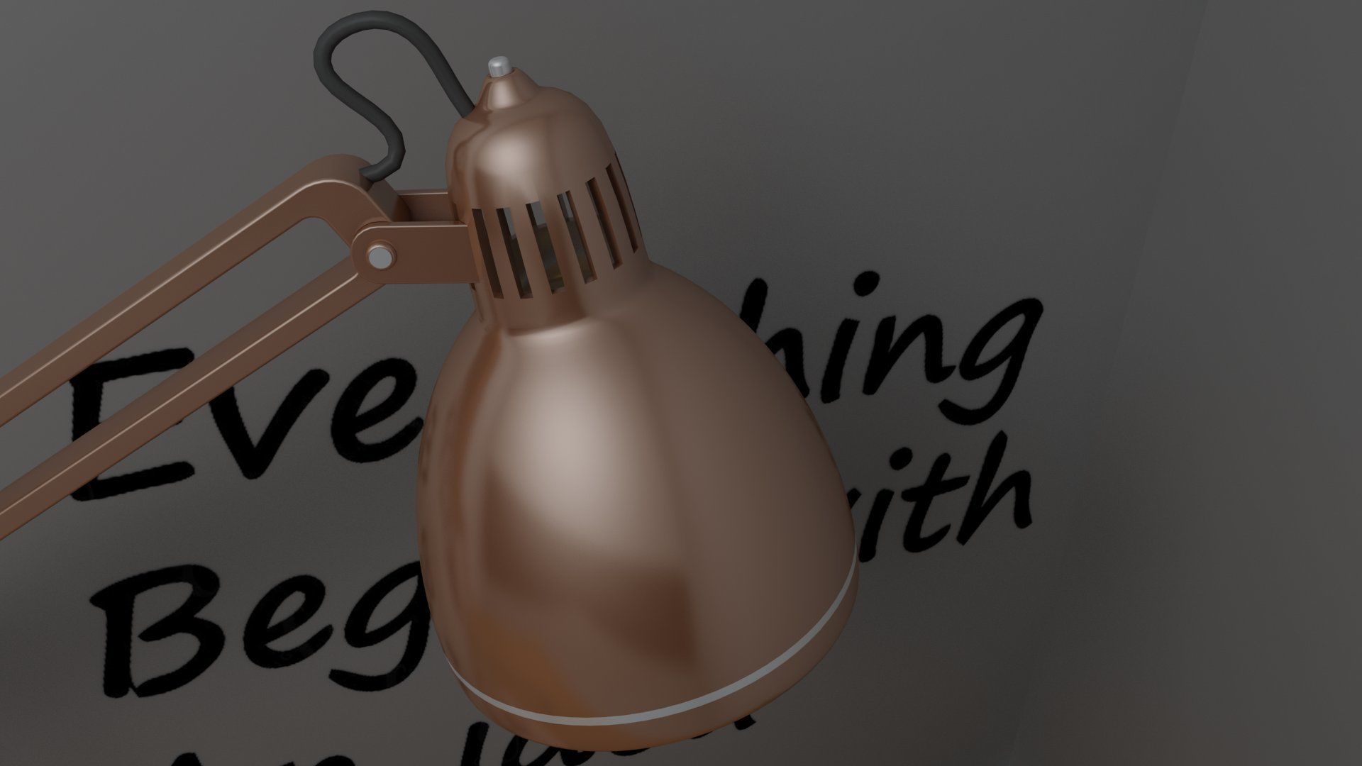 Study Table Lamp with Books and Pen Holder 3D model_38