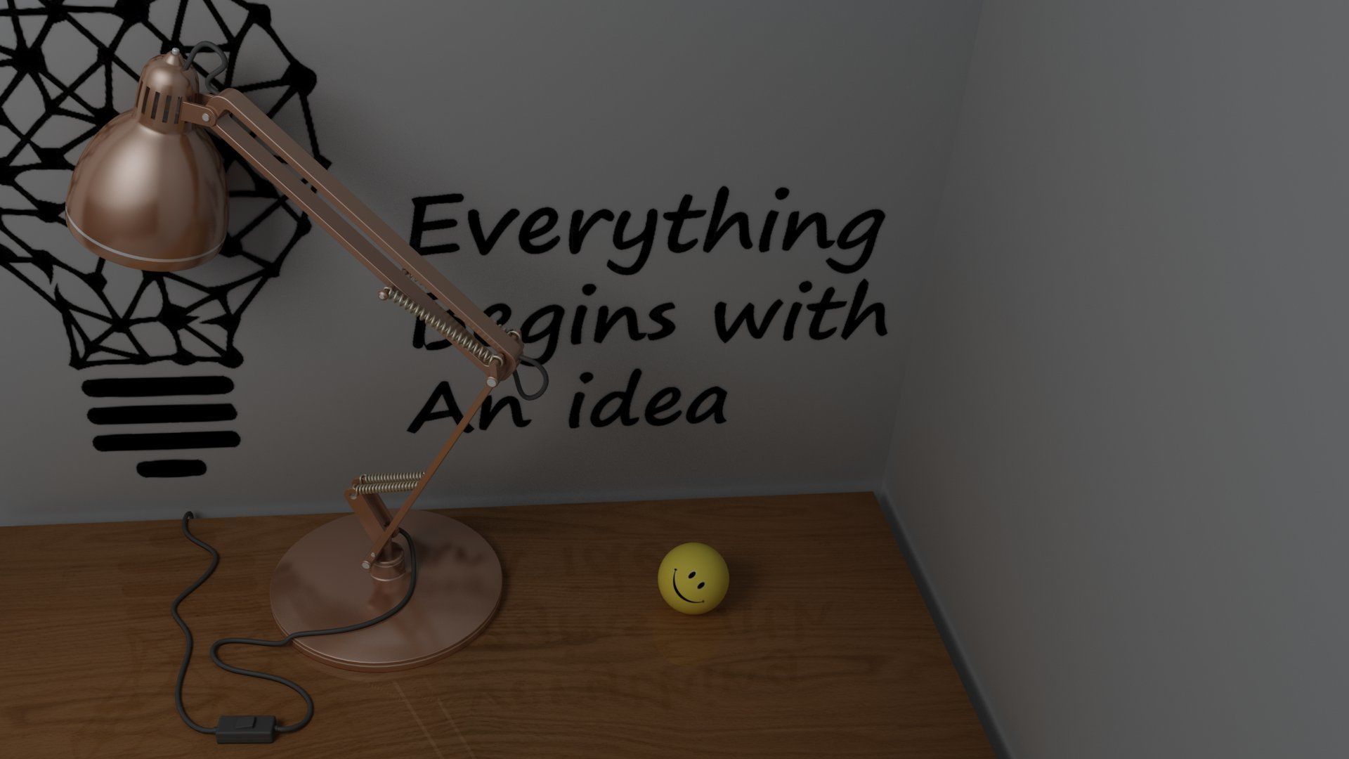 Study Table Lamp with Books and Pen Holder 3D model_29