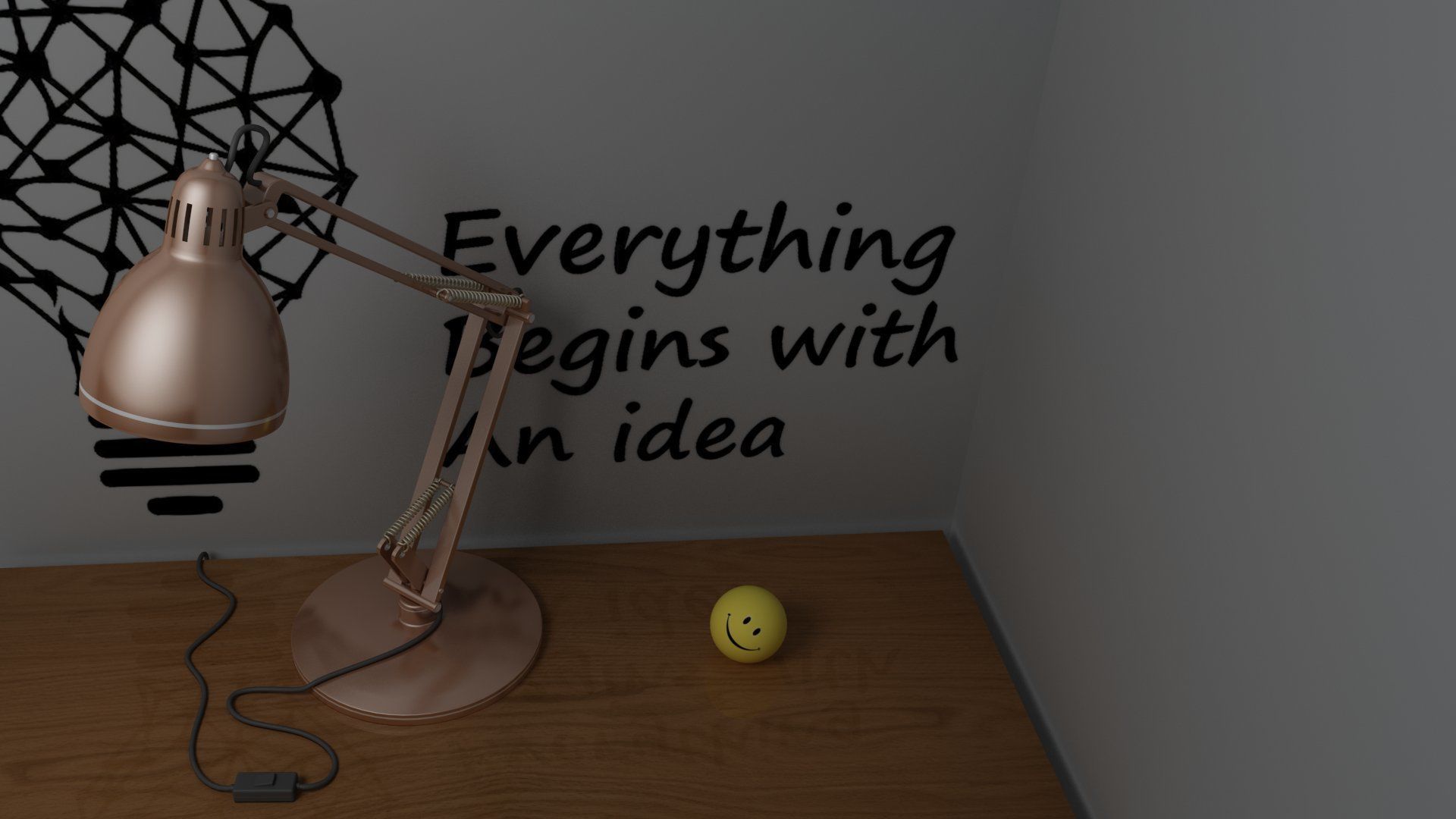 Study Table Lamp with Books and Pen Holder 3D model_32