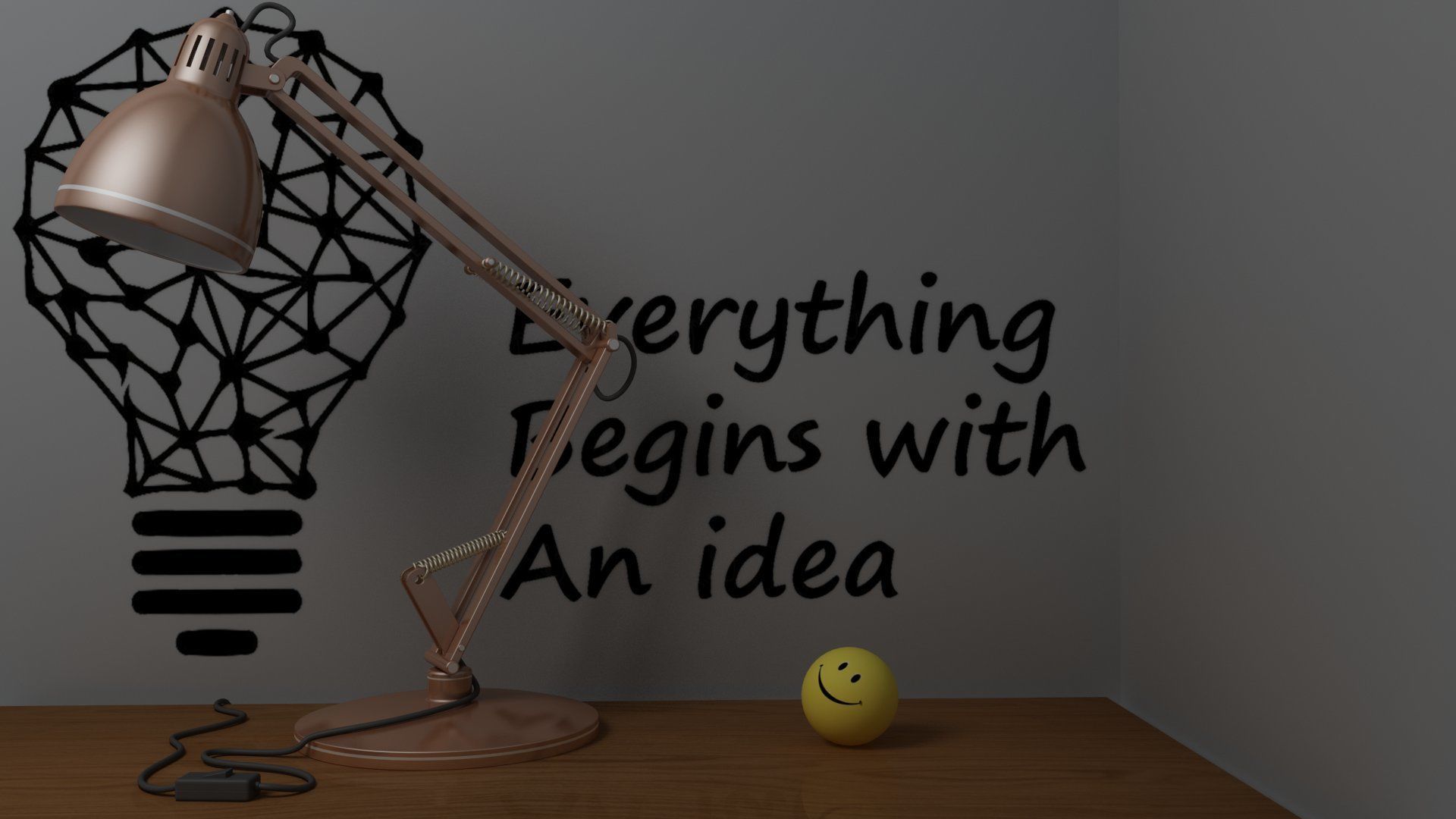 Study Table Lamp with Books and Pen Holder 3D model_19