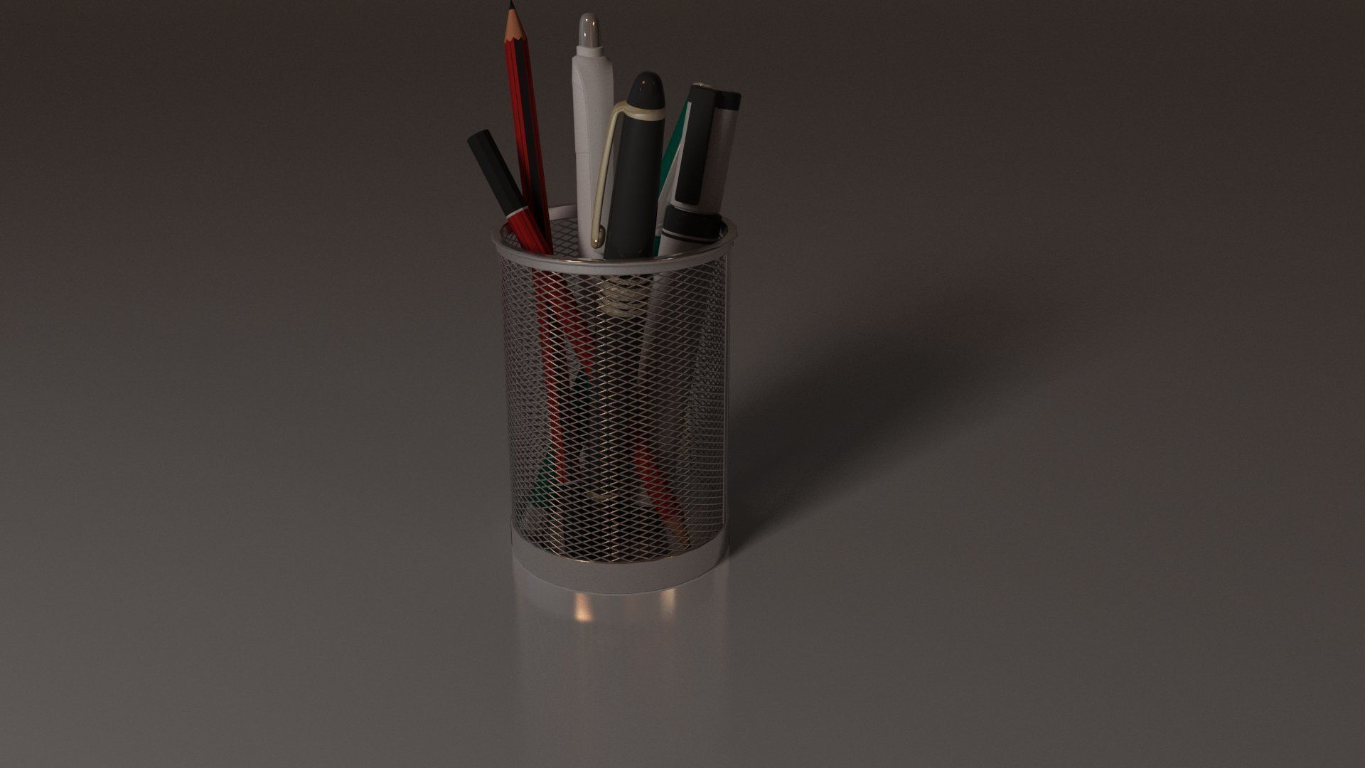 Study Table Lamp with Books and Pen Holder 3D model_67