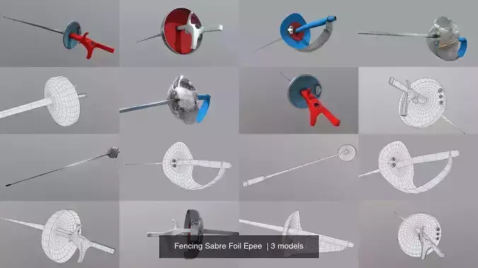 Fencing Sabre Foil Epee  3D Model Collection