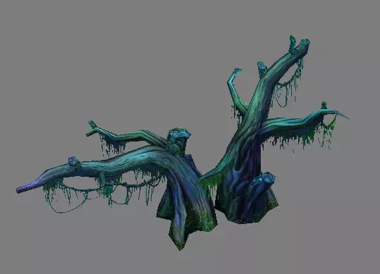 Game Model Arena - grass flowers trees 02 01 3D model_0