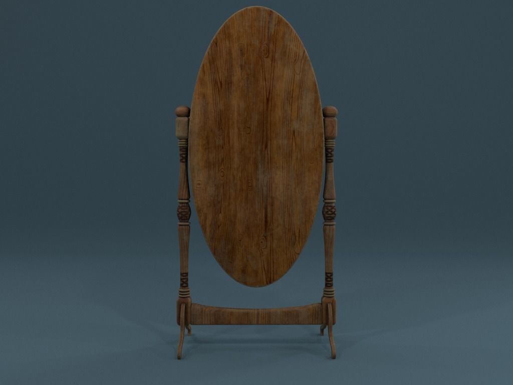 Medieval Cheval Mirror 3D model_12