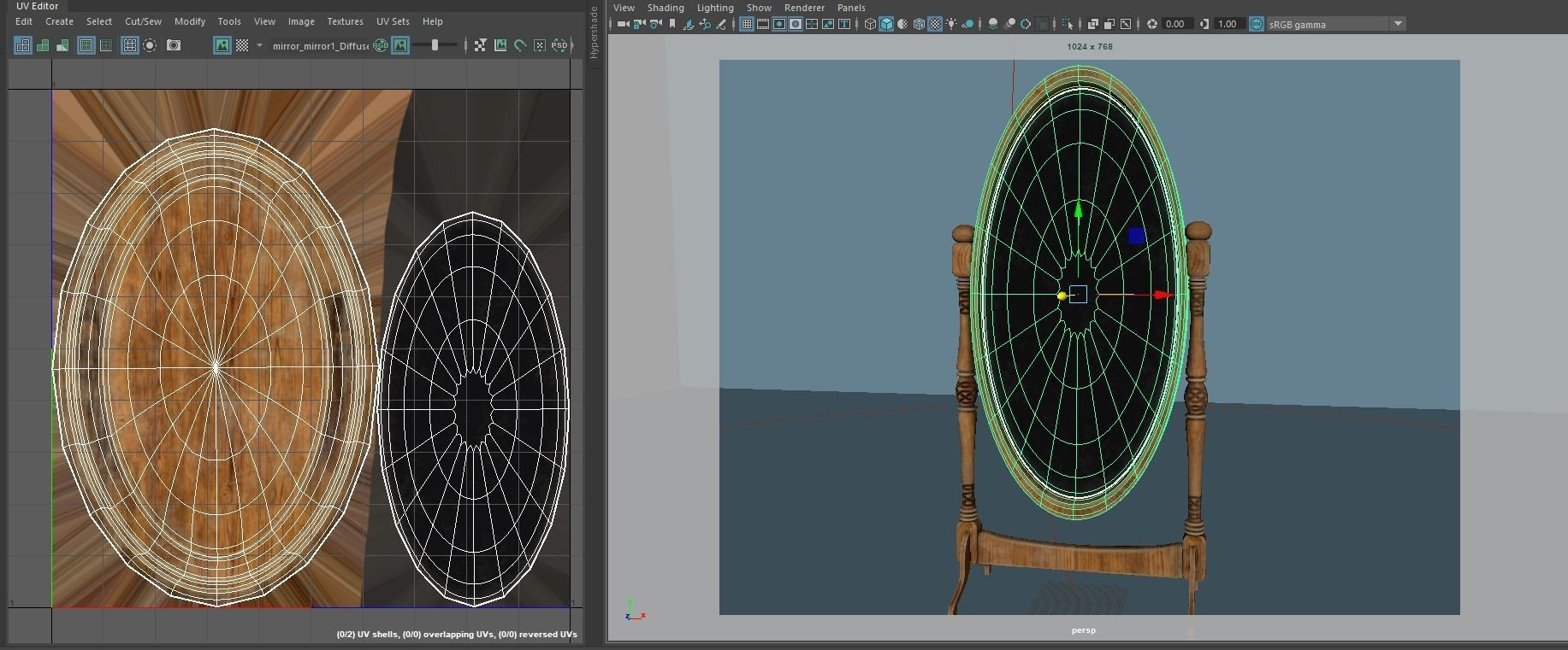 Medieval Cheval Mirror 3D model_5