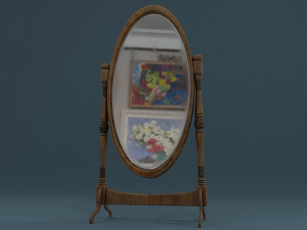 Medieval Cheval Mirror 3D model_8