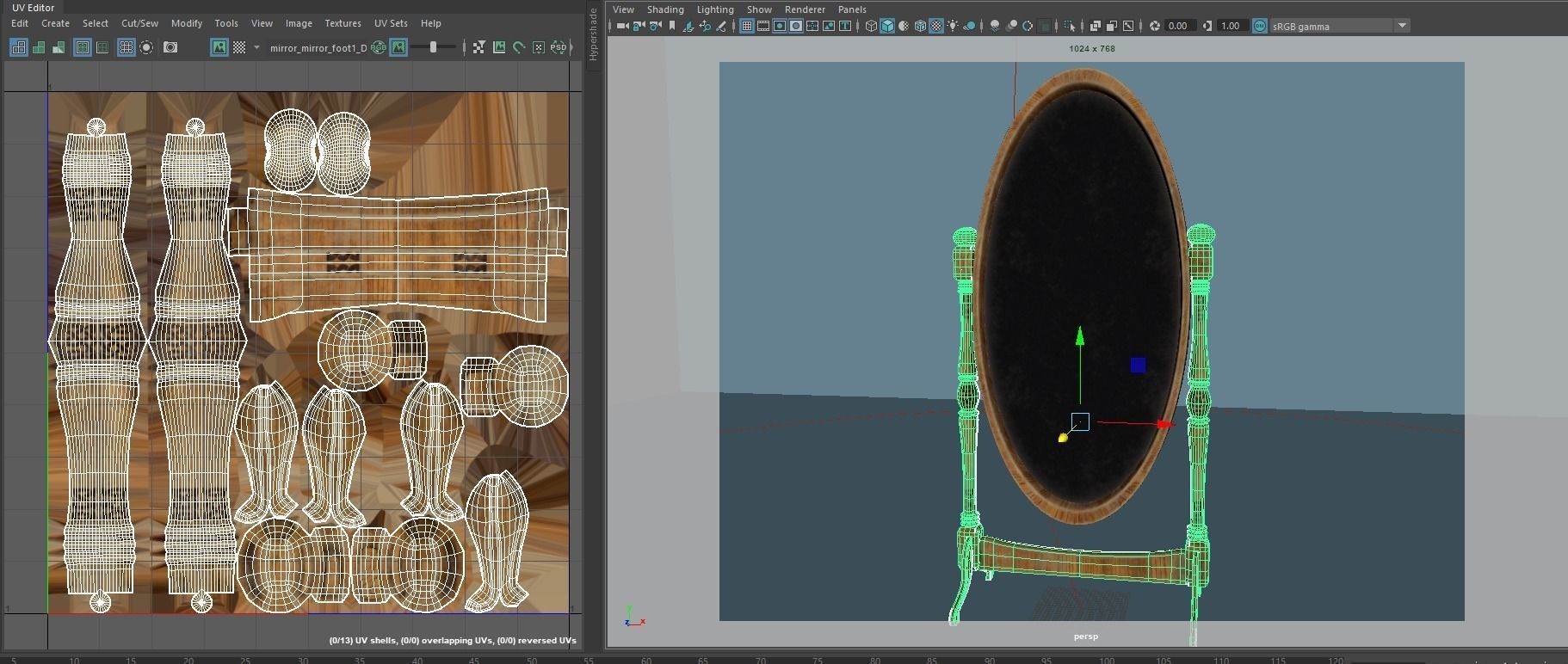 Medieval Cheval Mirror 3D model_13
