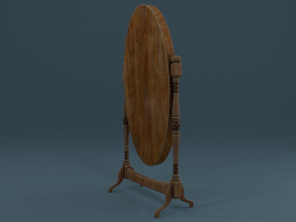 Medieval Cheval Mirror 3D model_11