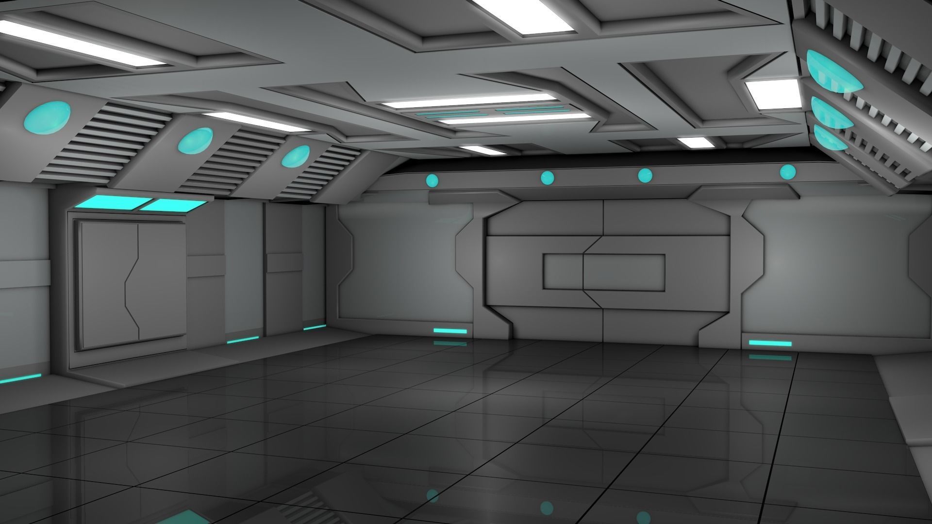 Sci Fi Room 3D model_1
