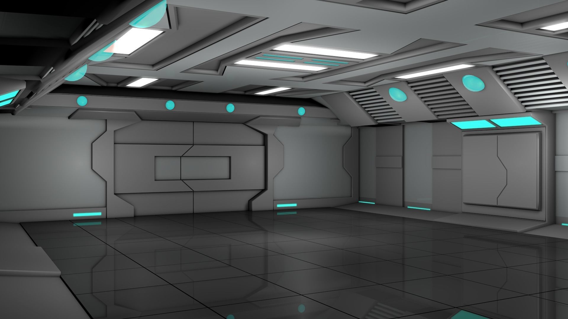 Sci Fi Room 3D model_2