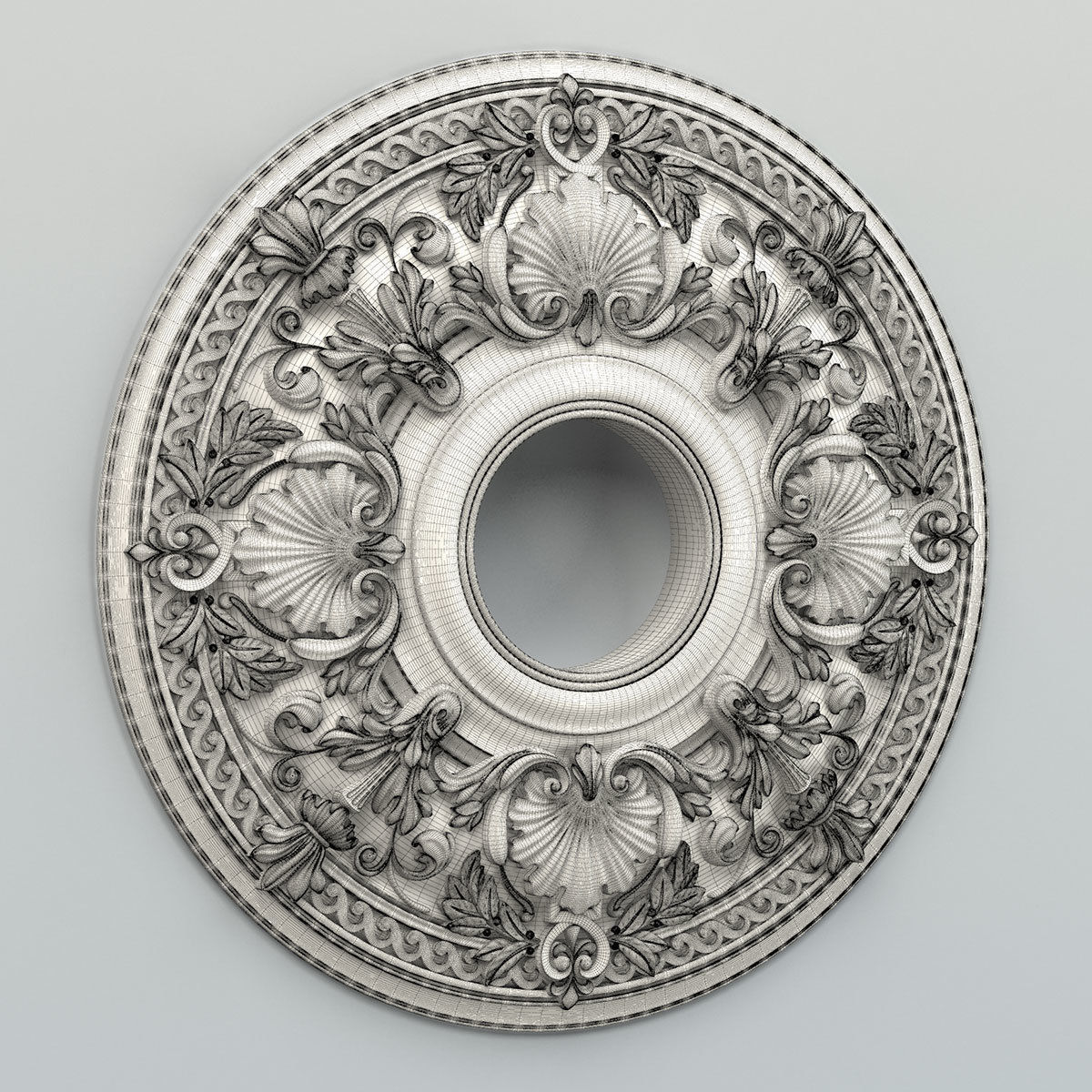Round rosette 024 3D model_5