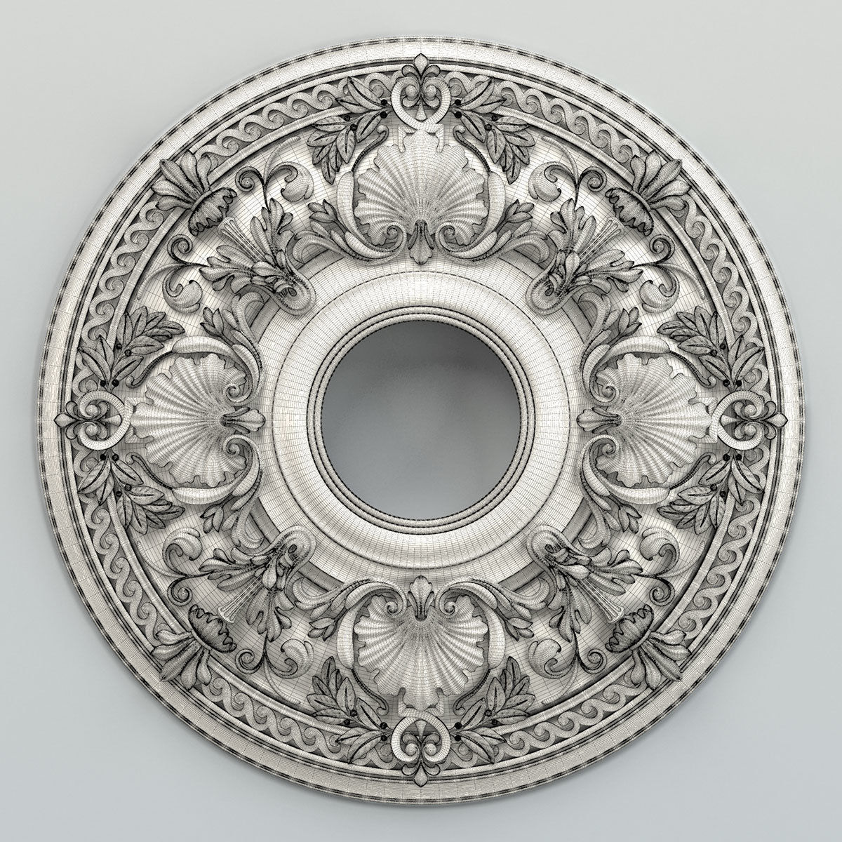 Round rosette 024 3D model_6