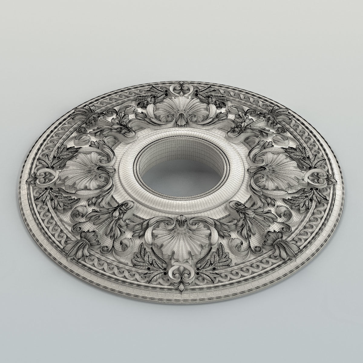 Round rosette 024 3D model_7
