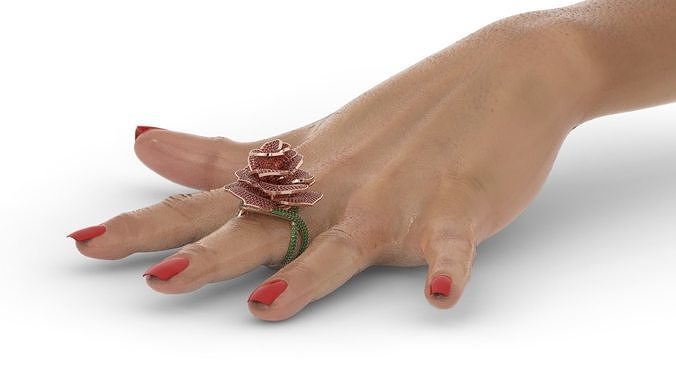 Diamond ring rose 3D print model
