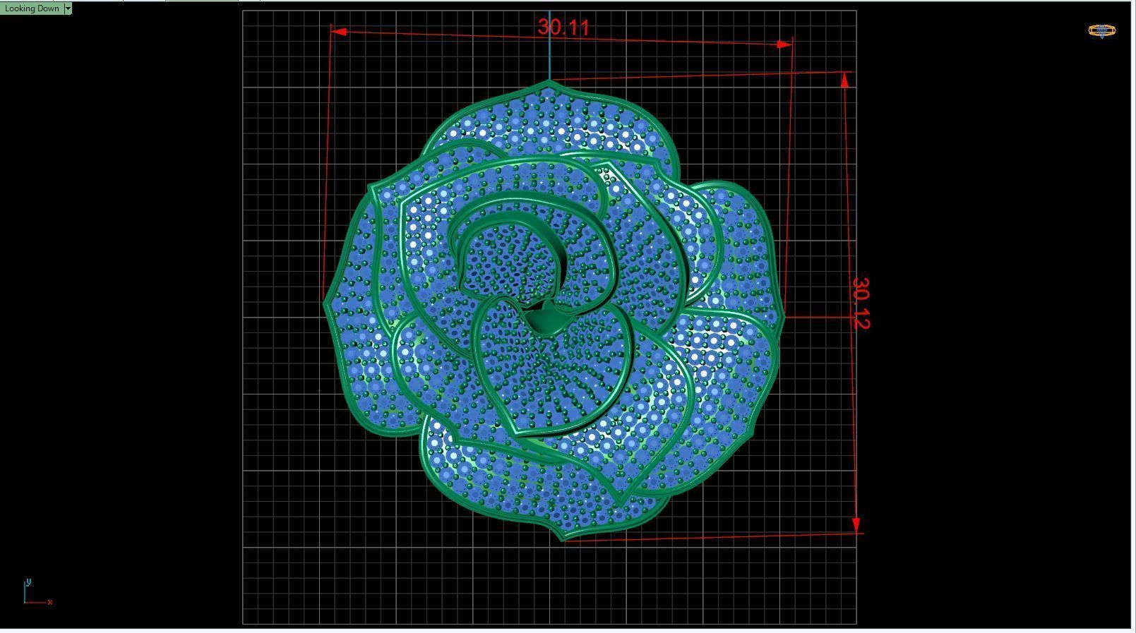 Diamond ring rose 3D print model_16