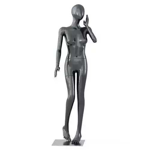 Female black mannequin in a standing pose 59 3D model