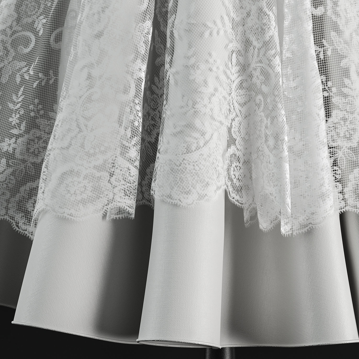 Short wedding dress 3D model_2