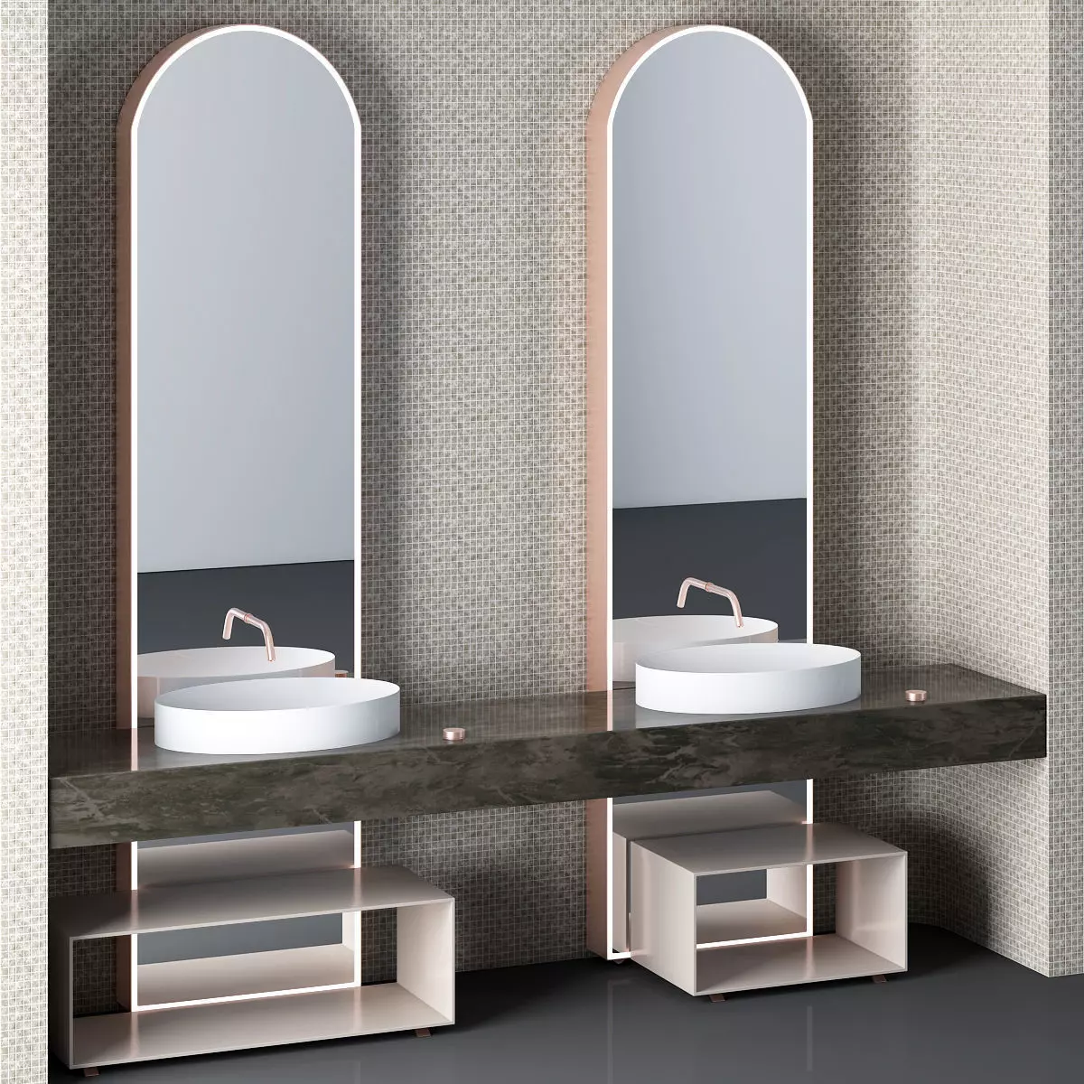 Modern Bathroom Furniture Set 3D model