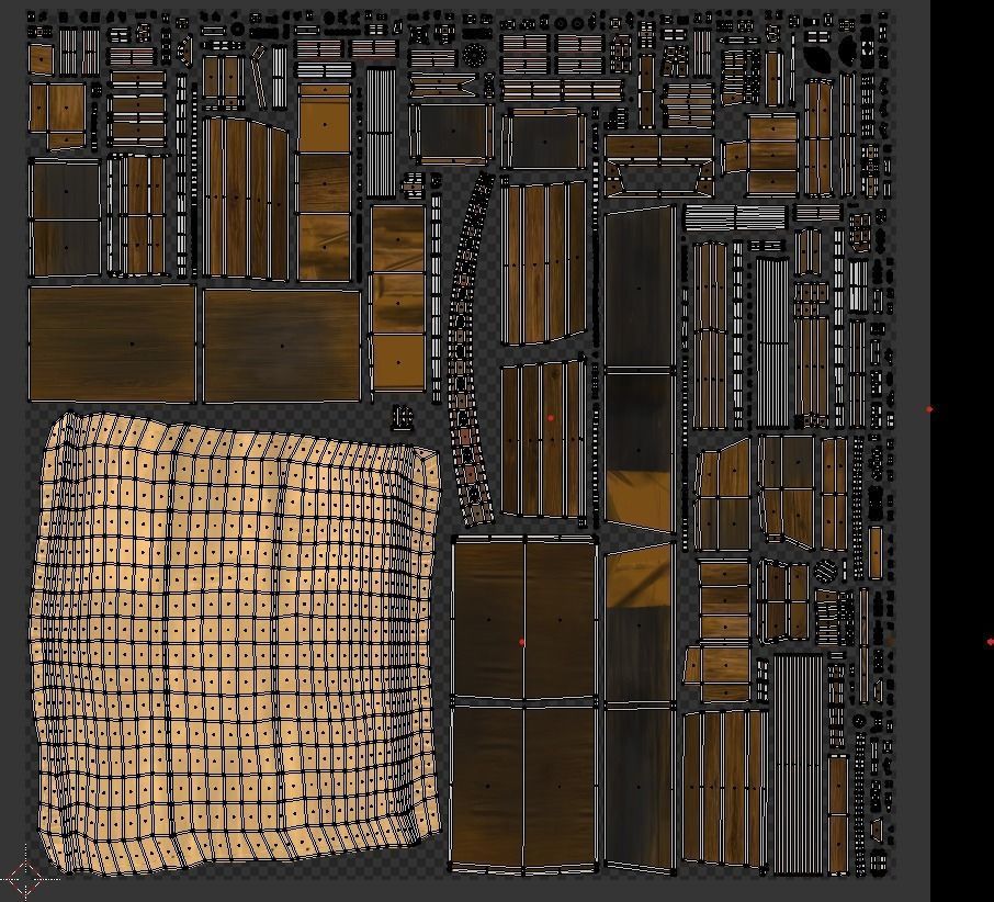 old wooden cart Low-poly 3D model_9