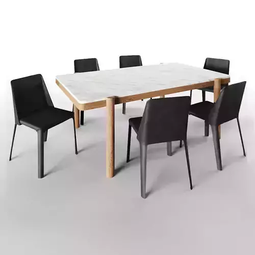 Gustav Table and isabelle chair