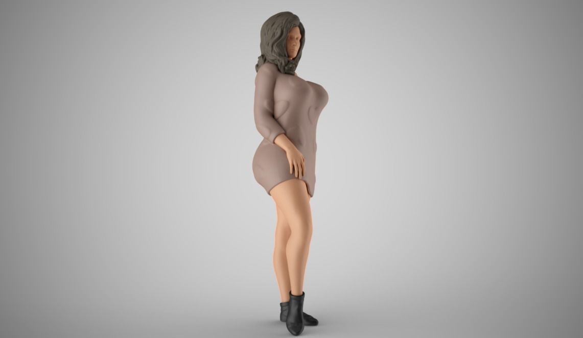 Winter Beauty Woman 3D print model_9