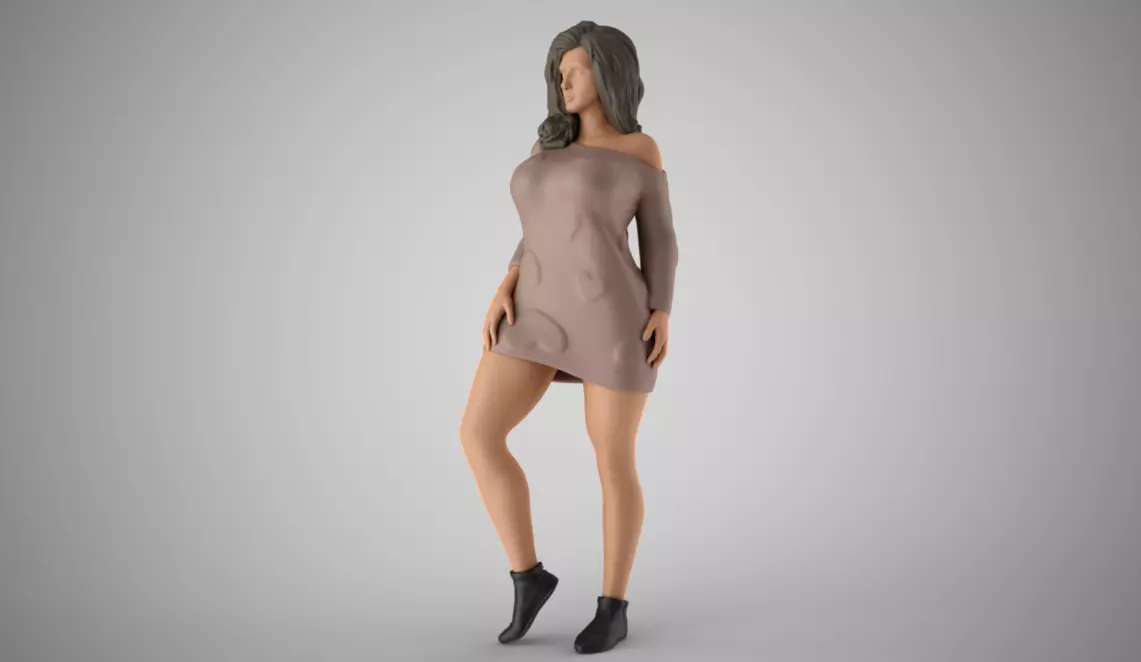 Winter Beauty Woman 3D print model_0