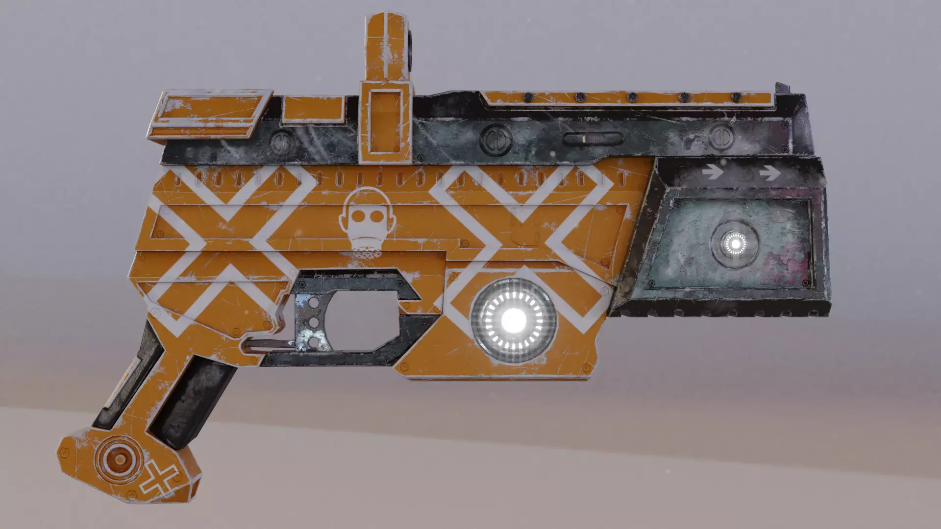 Sci fi Handgun Low-poly 3D model_0