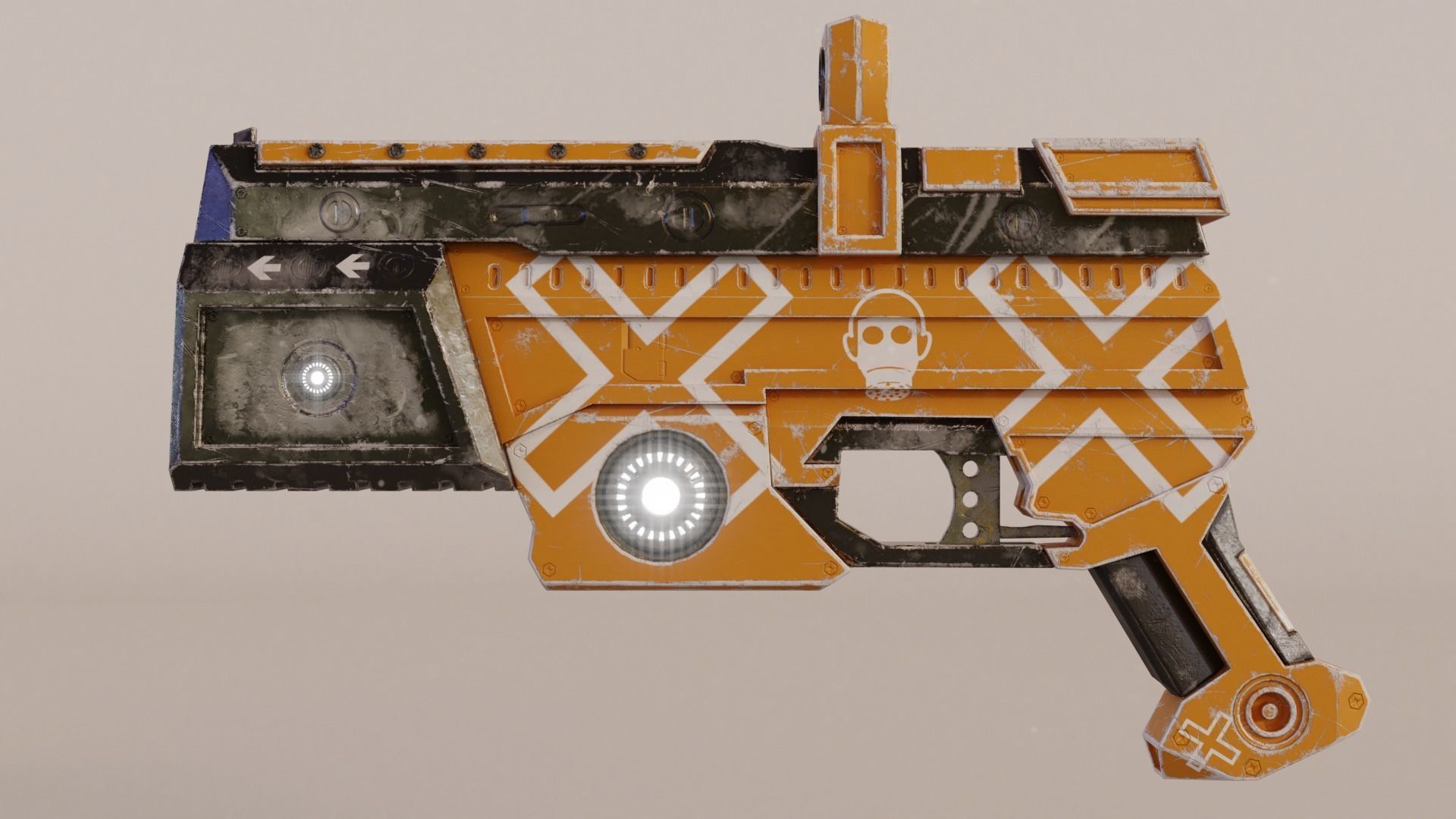 Sci fi Handgun Low-poly 3D model_6