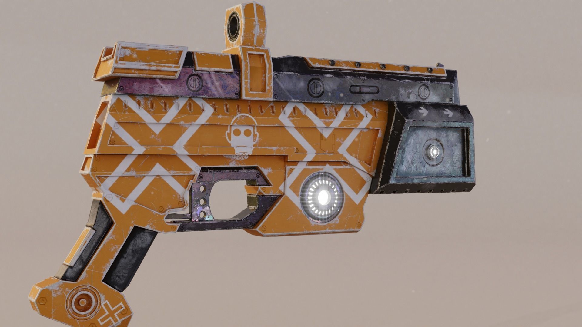 Sci fi Handgun Low-poly 3D model_11