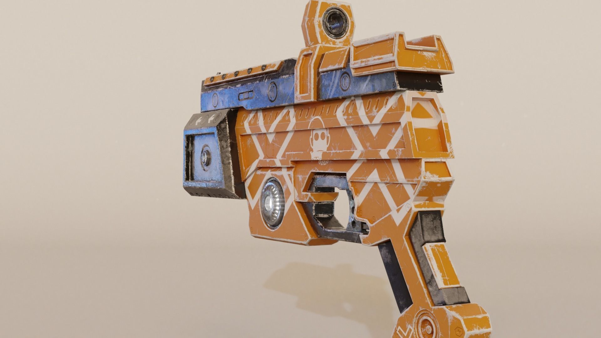 Sci fi Handgun Low-poly 3D model_8