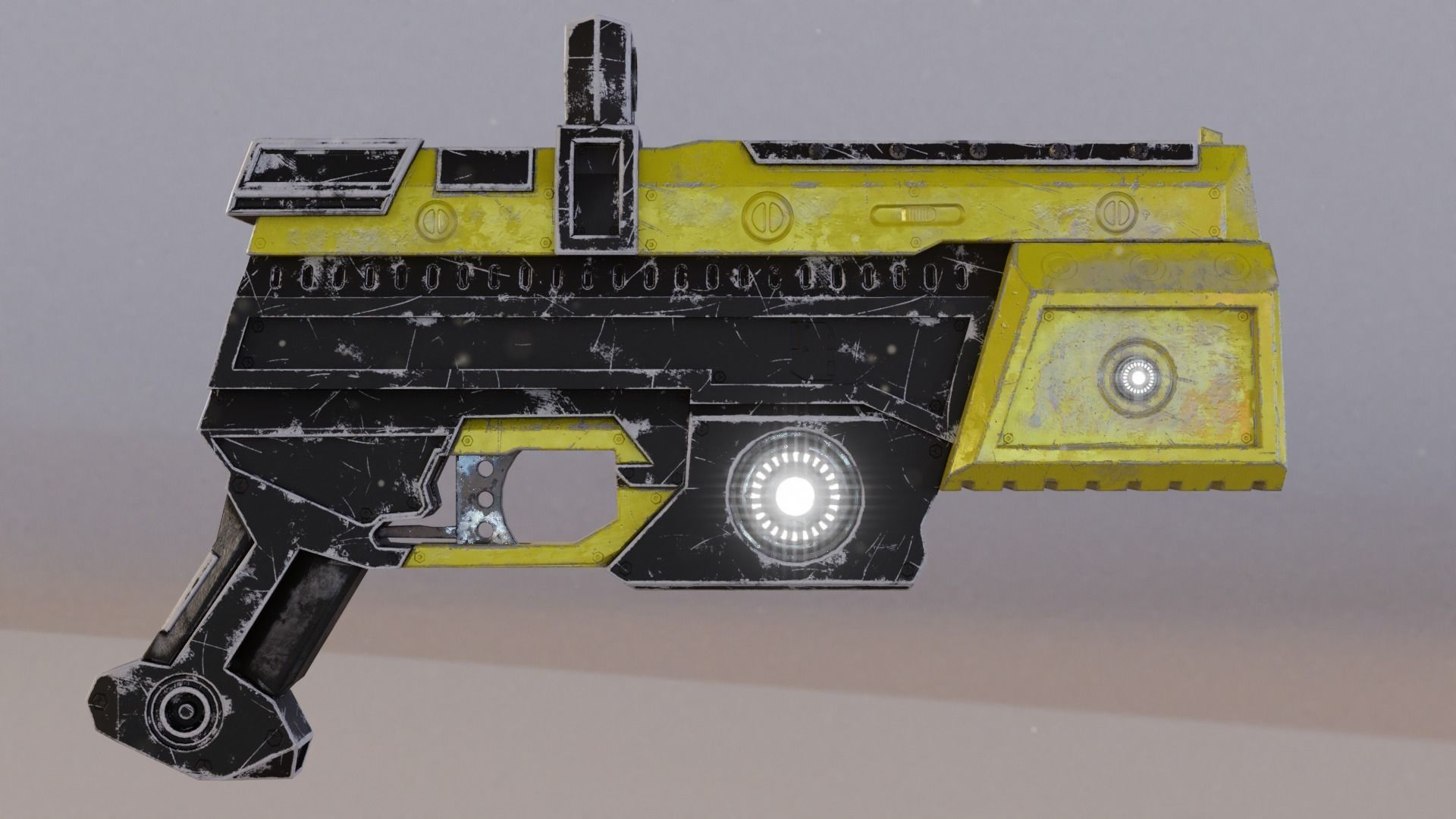 Sci fi Handgun Low-poly 3D model_14