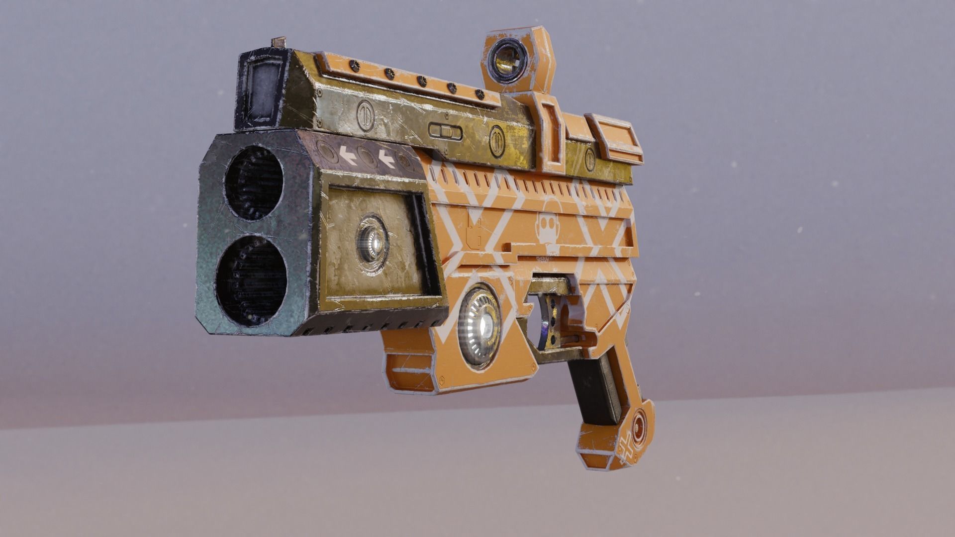 Sci fi Handgun Low-poly 3D model_4