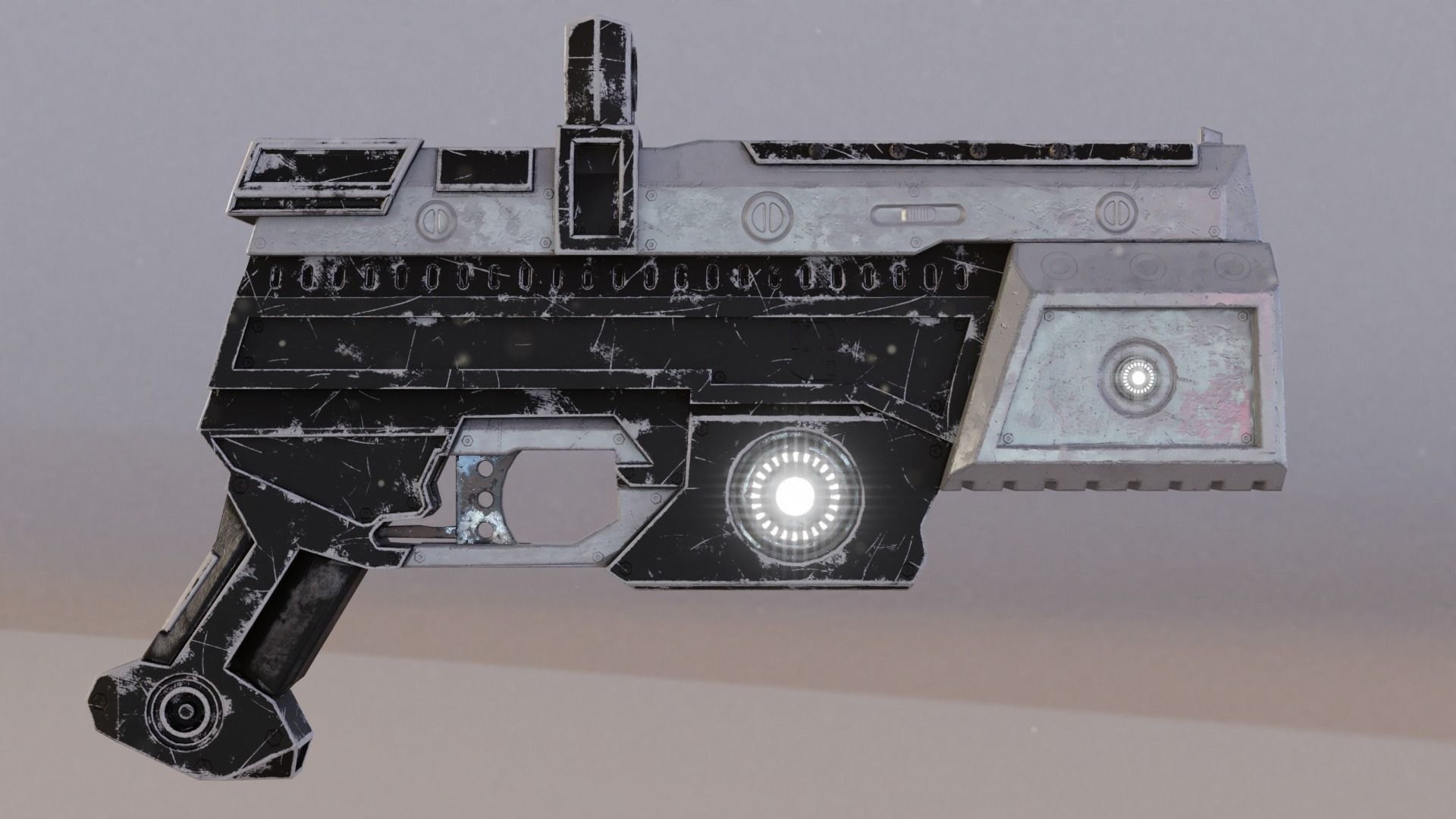 Sci fi Handgun Low-poly 3D model_15