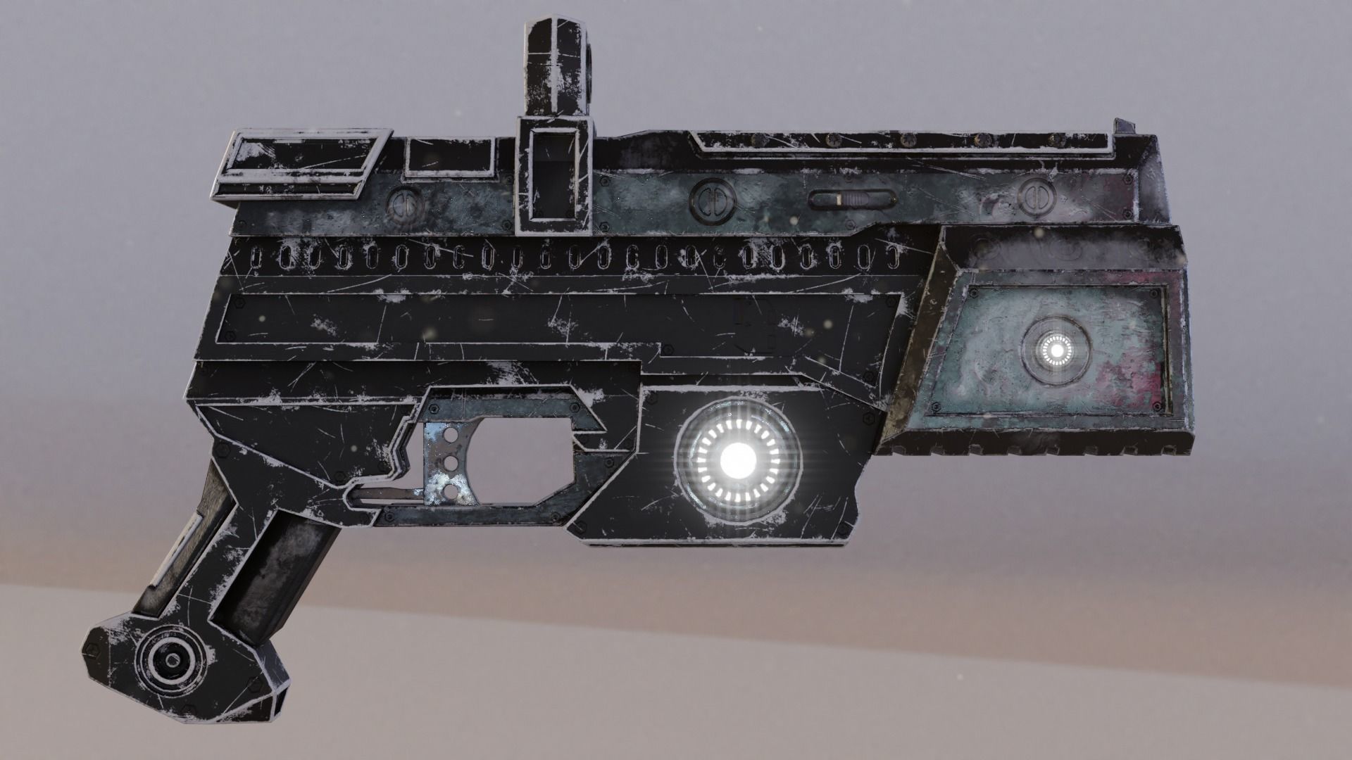 Sci fi Handgun Low-poly 3D model_16