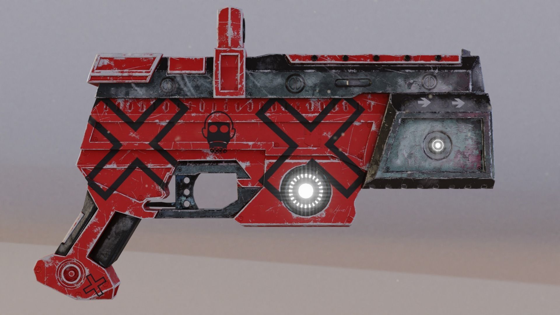 Sci fi Handgun Low-poly 3D model_13